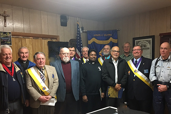 Fr. Francis Arulappan joins the ranks of the Knights of Columbus, January 24, 2017